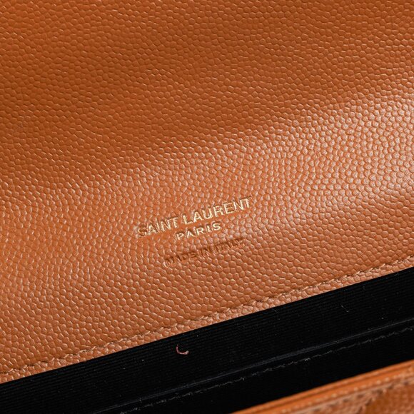 Saint Laurent Dark Natural Grain de Poudre Chevron Matelasse YSL Cassandre Flap - Picture 12 of 13